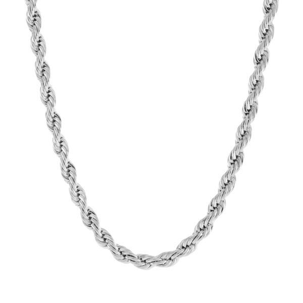 King Ice 5mm Rope Chain - White Gold - WHITE GOLD